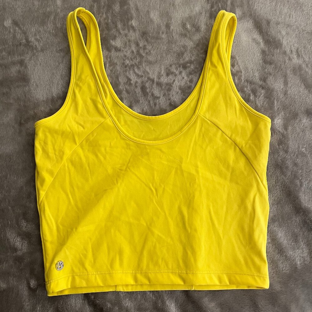 Buffbunny Collection Yellow Crop Tank Top Medium